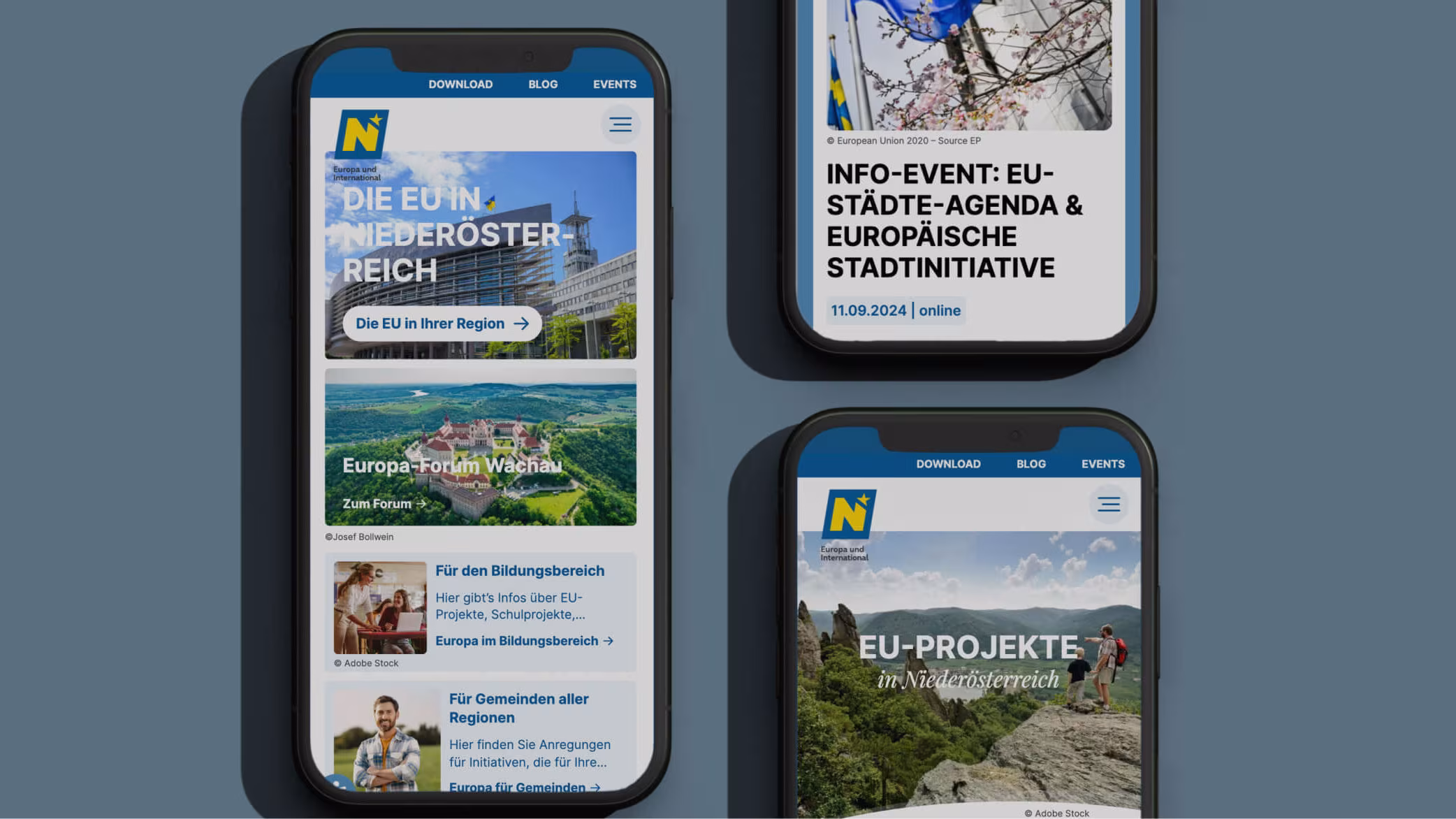 Website for the country of Lower Austria